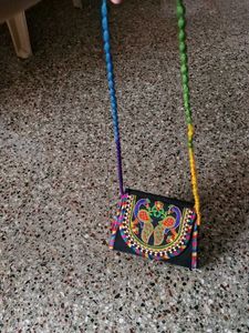 Embroidered Peacock Clutch