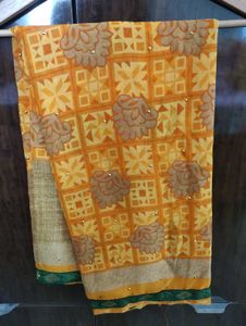 Yellow Saree with Embellishments