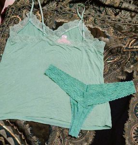 Lace Trim Cami Top with thong