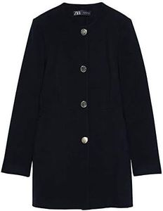 Zara Black Button-Up Coat