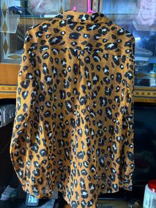 Leopard Print Button-Up Shirt