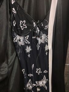 Black Night Gown With Shrug