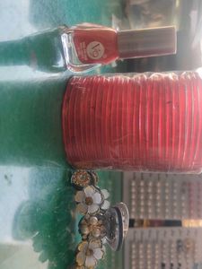 Red Bangles with Bracelet