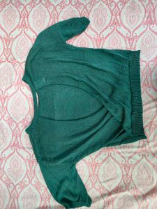 Green Cropped Sweater