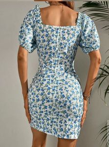 Urbanic Cute Blue Floral Print Mini Dress