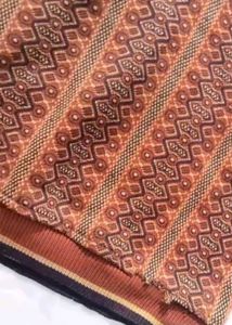 Vintage Patterned V-Neck Knit Sweater