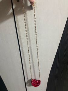 Charming Red Heart Beaded bag