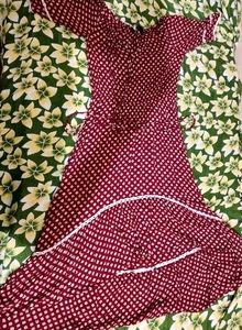Maroon &amp; White Ethnic Gown