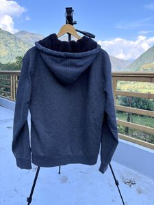 POLHAM UNISEX Grey Sherpa Lined ZIPPER Hoodie