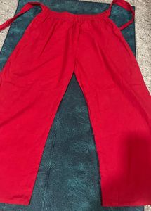 Vibrant Red Palazzo Pants