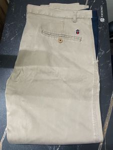 Louis Philippe Men's Beige Chinos