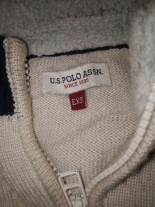 Chain On Neck Woollen Polo Sweater Branded Fo