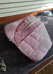 Cute Pink Baby Nest with Mosquito Net