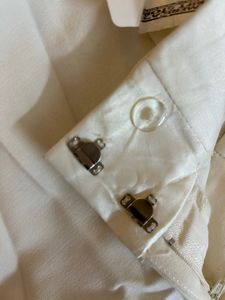 White Flared Leg Pants For Women(silk)