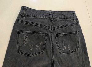 Distressed Straight Leg Jeans