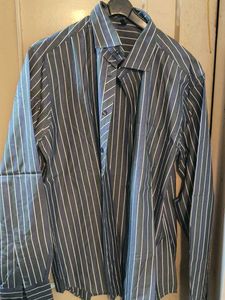 Benetton Men's Striped Dress Shirt