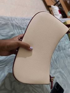 Chic Cream &amp; Burgundy Crossbody Bag