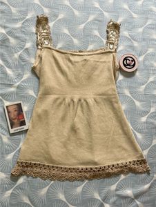 Sparkly Tank Top with Crochet Trim