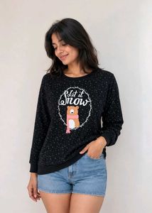 Cute Bear "Let it Snow" Graphic Sweatshirt