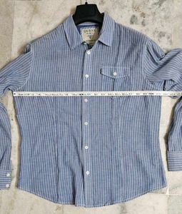 Guess Vintage Blue Striped Button-Up Shirt