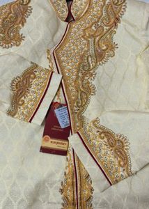 Elegant Cream &amp; Gold Sherwani
