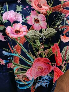 Floral Printed Navy Blue Top