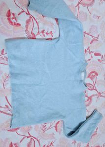 Light Blue Knit Sweater/ woolen crop top