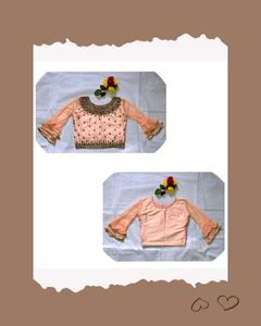 Peach Embroidered Blouse Set✨🍥