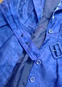Chic Royal Blue Jacket with Belt