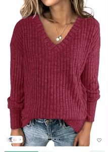 DARK PINK SOLID VNECK SWEATER🤩😍