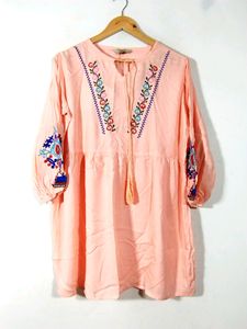 Saakaa Coral Embroidery Printed Dress (Women)