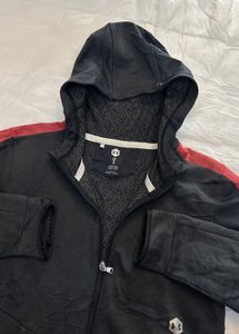 under Armour Men's Black &amp; Red Striped Hoodie