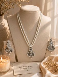 Long necklace with earrings