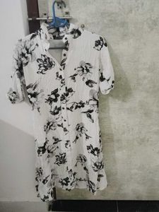 Chic Floral Print Shirt Dress