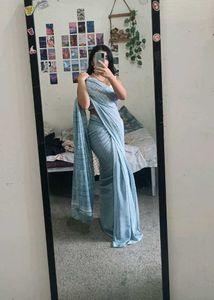Light Blue Printed Saree