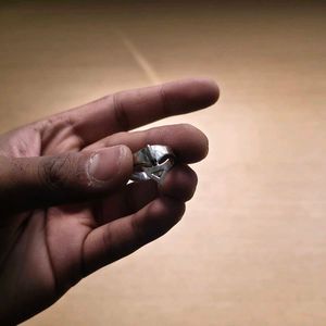 Real Silver Unique Geometric Design Ring