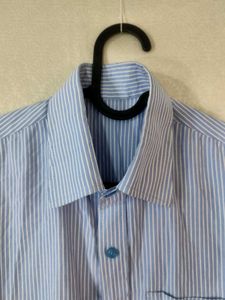 Men's Striped Blue Shirt