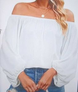 White Off-Shoulder Smocked Crop Top