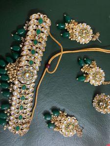 Necklace Earrings Mangtika Ring Set