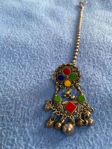 Boho Maang Tikka with Colorful Stones