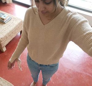 any 199 Sparkly Navy Blue Long Sleeve Top