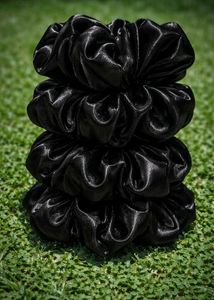 Black satin Scrunchies (Set of 3)