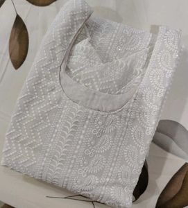 Beautiful Custom-Stitched White Chikankari Kurti
