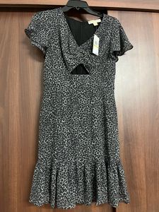 💕sale💕MK Leopard Georgette Cutout Mini Dress