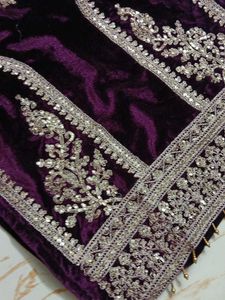Bust 38 Elegant Embroidered Velvet Kurta Set
