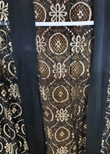 Elegant Black &amp; Gold Embroidered cardigan