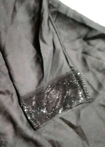 Black Abaya Dress with Sequin Detail