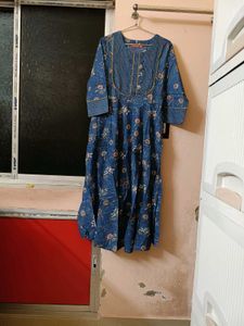 Blue Floral Print Kurta