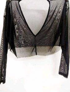 Boohoo Sheer  Mesh Crop Top