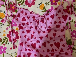 Cute Pink Heart Print Dress 💗🎀🌸